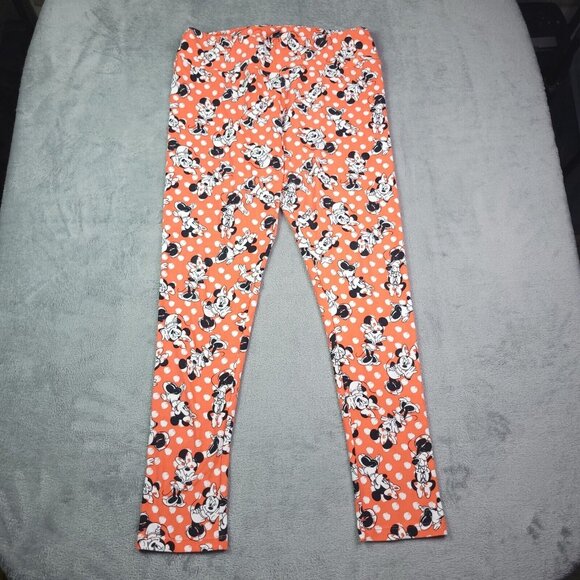 LuLaRoe Disney Minnie Mouse Polka Dot Leggings Tall & Curvy Stretch Soft - Picture 4 of 5